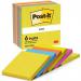 Post-it Pack of 6 Notes 76x76 mm Energetic Colours 36189J