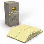 Post-it Pack of 16 Recycled Notes 76 mm x 76 mm Canary Yellow 36195J