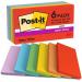 Post it Pack of 6 Super Sticky Notes Playful Colours 76x127mm 90 Sheet 36198J