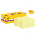 Post-it Pack of 12 Super Sticky Notes Value Pack 76mmx76 mm (+12 free) 36203J