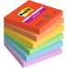 Post it Pack of 6 Super Sticky Notes Playful Colours 76x76mm 90 Sheets 36205J