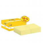 Post-it Pack of 20 Notes Value Pack 76x127mm 100 Sheets Canary Yellow 36210J