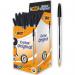 Bic Pack of 50 Cristal Black Ballpoint Pen 1.0mm Medium Tip 36254J