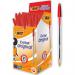 Bic Pack of 50 Cristal Red Ballpoint Pen 1.0mm Medium Tip 36258J