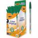 Bic Pack of 50 Cristal Green Ballpoint Pen 1.0mm Medium Tip 36259J