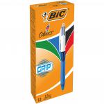 Bic Pack of 12 Assorted Colour Comfort Grip Ballpoint Pen 1mm Tip 36261J