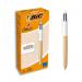 Bic Pack of 12 Assorted Colour Wood Effect Barrel Ballpoint Pen 36262J