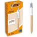 Bic Pack of 12 Assorted Colour Wood Effect Barrel Ballpoint Pen 36262J