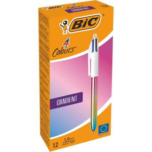 Bic Pack of 12 Assorted Colour Multicolour Gradient Barrel Ballpoint
