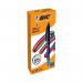 Bic Pack of 12 Assorted Colour Smooth Black Barrel Ballpoint Pen 36264J