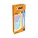 Bic Pack of 12 Assorted Colour Pastel Ballpoint Pen 1.0mm Tip 36266J
