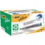 Bic Pack of 12 Ecolutions Velleda1701 Whiteboard Marker Bullet Tip Green 36277J