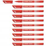 STABILO SENSOR fine Fineliner with Cushioned F-Tip Pack of 10 Red 36318J