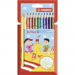 STABILO Trio thick Triangular Colouring Pencil Pack of 12 Assorted Col 36324J