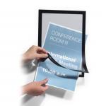 Durable DURAFRAME Self Adhesive Magnetic Signage Frame Pack of 10 A4 Black 36337J
