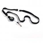 Durable Soft Breakaway Lanyard with Retractable Badge Reel Pack of 10 Black 36351J