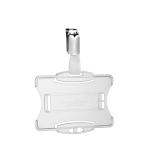 Durable Security Pass Plastic ID Card Holders with Clip Pack of 25 Clear 36353J