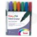 Pentel Wet Erase 7 Pack Assorted Colour Chalk Marker Chisel Tip 2-4mm Line 36761J