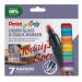 Pentel Wet Erase 7 Pack Assorted Colour Chalk Marker Chisel Tip 2-4mm Line 36761J