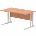 Dynamic Impulse 1400 x 800mm Straight Desk Beech Top Silver Cantilever Leg 36805J
