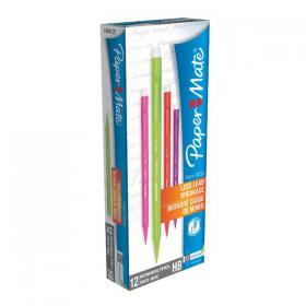 PaperMate Non-Stop Automatic Mechanical Pencils 0.7 HB Neon (Pack of 12) 1906125