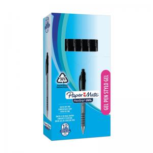 Paper Mate PaperMate FlexGrip Gel Pens Black Pack of 12 2108217
