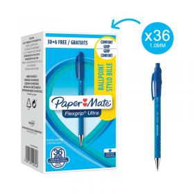 PaperMate FlexGrip Ultra Retractable Ballpoint Pen Blue (Pack of 36) 1910074 GL09611