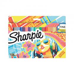 Sharpie Permanent Markers Fine Colouring Pens Assorted (Pack of 18) 2223752 GL23752