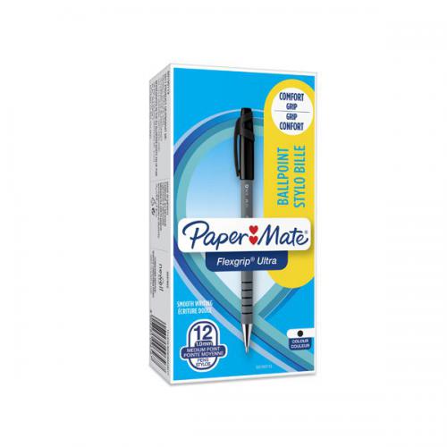 PaperMate Flexgrip Ultra Ballpoint Pen Medium Blue Ink S0190153 Pack 12 119450
