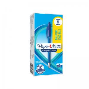 Paper Mate PaperMate FlexGrip Ultra Ballpoint Medium Blue Pack of 12