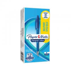 PaperMate Flexgrip Ultra Retractable Ballpoint Pen Medium Blue (Pack of 12) S0190433 GL26531