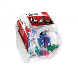 Sharpie Mini Permanent Markers with Key Ring Pocket-Sized Fine Point Assorted (Pack of 72) S0811300 GL81130