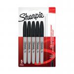 Sharpie Permanent Marker Fine Black (Pack of 5) 1986051 GL86051