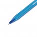 This photograph showcases a pack of 50 Blue Medium Newell Brands Ballpoint Pens PaperMate InkJoy 100 Ballpoint Pens. The pens are neatly packaged and displayed on a white background, with the logo and branding clearly visible. Each pen has a sturdy and comfortable grip, and the smooth blue ink can be easily seen through the transparent casing. The pens have a modern and sleek design, making them perfect for any writing task.