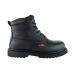 The image shows a pair of sturdy black safety boots, with the brand name Giffard Newton & Sons printed on the side. The boots are labeled Tuffking Alder Safety Hiker Boot and are in size 7. They have a rugged, durable appearance and appear ready for heavy-duty work.