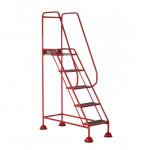 Domed Feet Step - 5 Tread - Anti Slip - Red AAD05SR