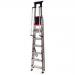 Double Decker Step c/w Handrails; 7 Tread; Aluminium; 150kg; Silver/Black/Red ALT-502117