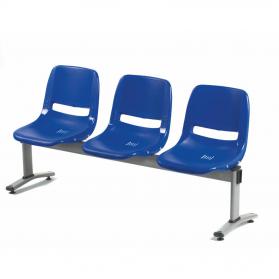 Beam Bench 3 Seats Steel/Polypropylene Blue/Grey BBT03Z