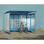 Industrial Cycle Shelter Can fit up to 7 bikes Fitted with triple wall polycarbonate roof  Blue BCS03Z
