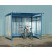 Industrial Cycle Shelter; Can fit up to 7 bikes; Fitted with triple wall polycarbonate roof  Blue BCS03Z