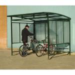 Cycle Shelter Can fit up to 7 bikes Fitted with galvanised roof  Green BCS07Z