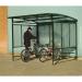 Cycle Shelter; Can fit up to 7 bikes; Fitted with galvanised roof  Green BCS07Z