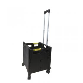 PROPLAZ BLACK FOLDING BOX TRUCK - 4 x Swivel Castors - Sliding Lid BI046Y