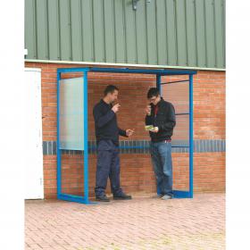 Smoking Shelter Twi Wall Fluted Plastic Sides Blue BSS204