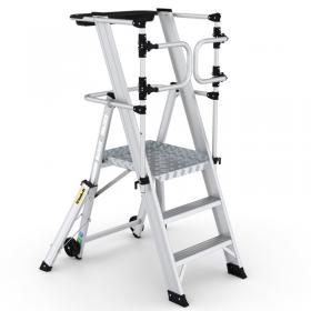 Large Platform Folding Steps with Safety Gates - 3 Tread CAG303