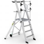 Large Platform Folding Steps with Safety Gates - 4 Tread CAG304