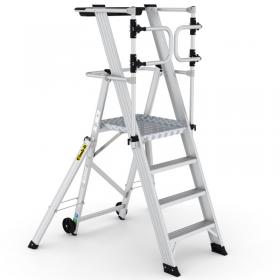 Large Platform Folding Steps with Safety Gates - 4 Tread CAG304
