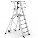 Large Platform Folding Steps with Safety Gates - 5 Tread CAG305