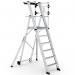 Large Platform Folding Steps with Safety Gates - 6 Tread CAG306