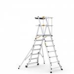 Folding Telescopic Large Platform Steps - 7+3 Tread CAT411